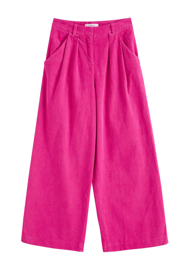 Fuchsia Corduroy Relaxed Trousers image 2