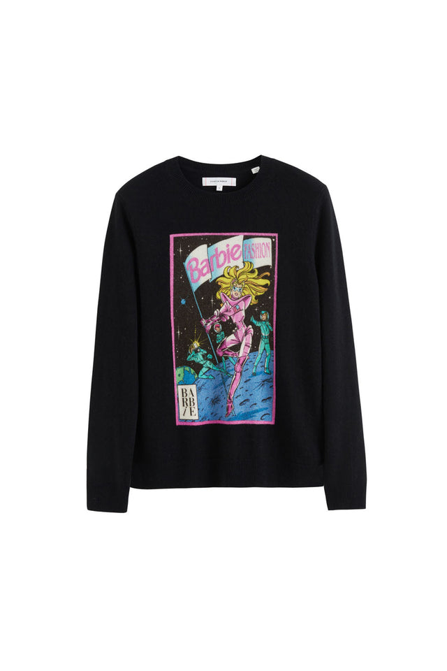 Black Wool-Cashmere Astro Barbie Sweater image 2