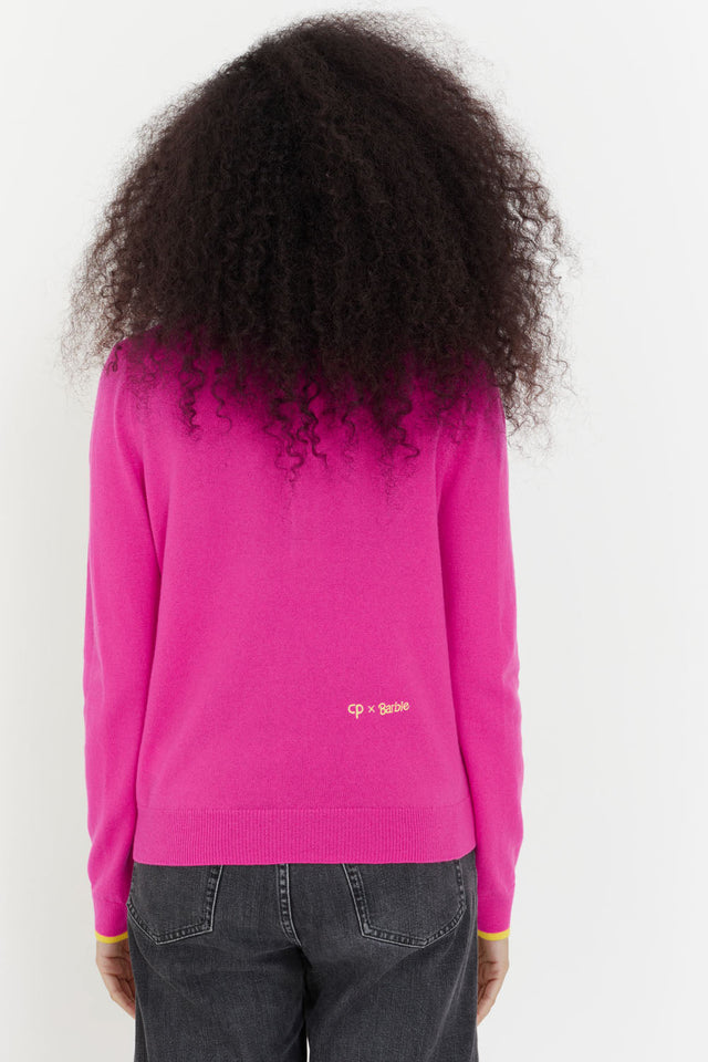 Pink Wool-Cashmere Barbie Slogan Sweater image 3
