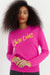 Pink Wool-Cashmere Barbie Slogan Sweater