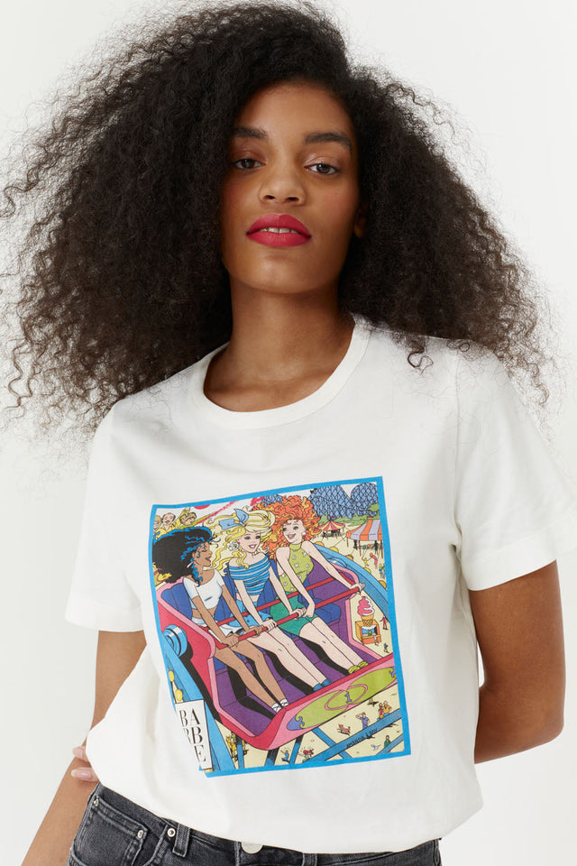 Cream Cotton Rollercoaster Barbie T-Shirt image 1