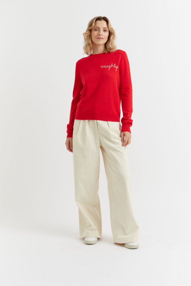 Red Wool-Cashmere Naughty or Nice Sweater image 4