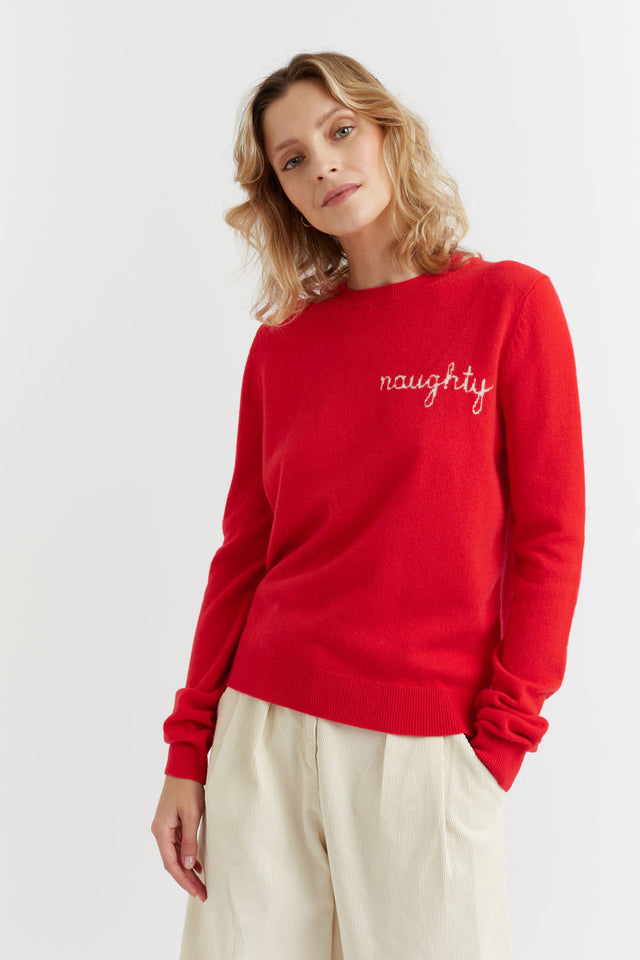 Red Wool-Cashmere Naughty or Nice Sweater image 1