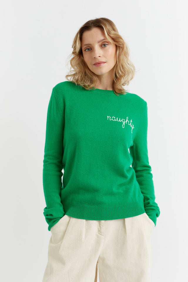 Green Wool-Cashmere Naughty or Nice Sweater image 1