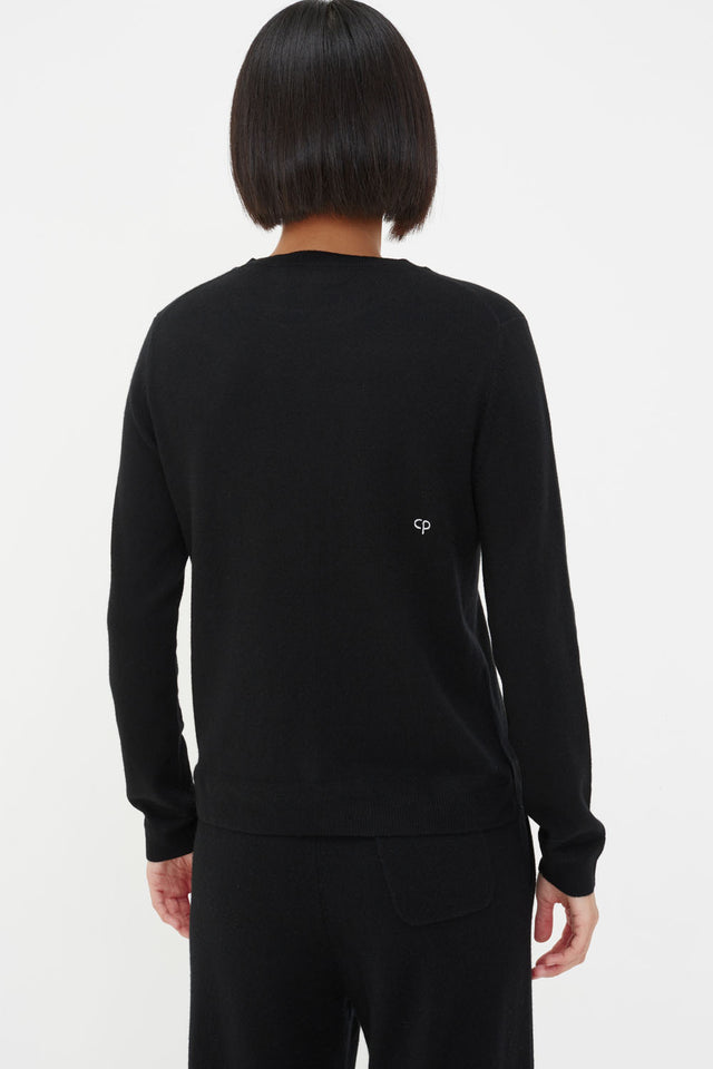 Black Cashmere Crew Sweater image 3