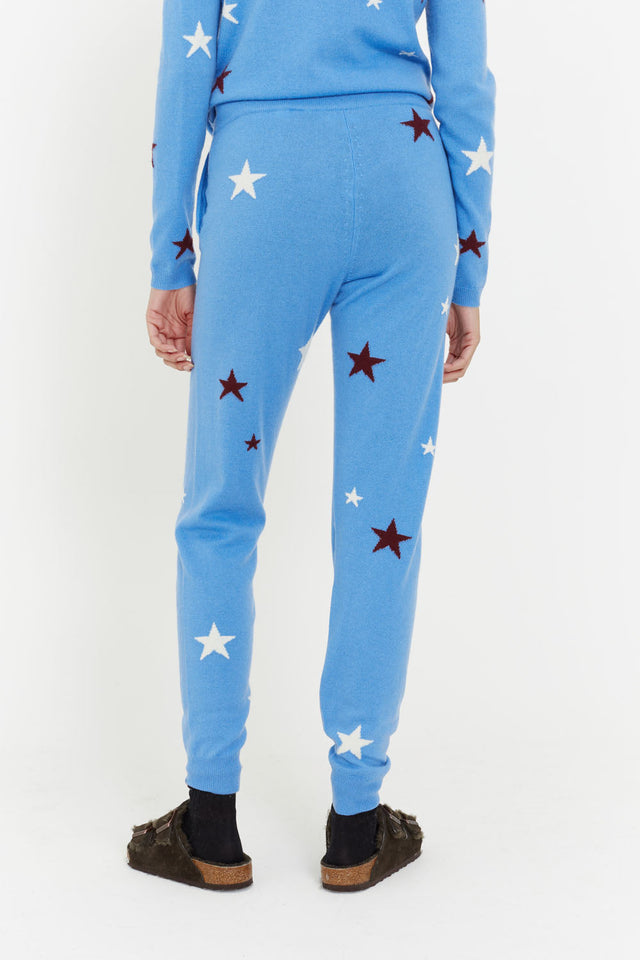 Sky-Blue Wool-Cashmere Star Track Pants image 4