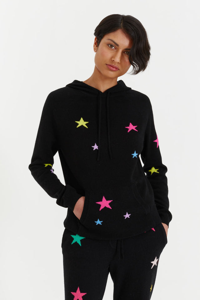 Black Wool-Cashmere Star Hoodie image 1