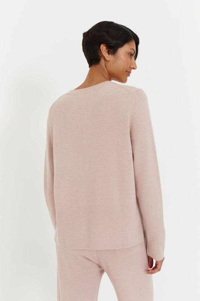 Powder-Pink Cashmere Boxy Sweater image 3