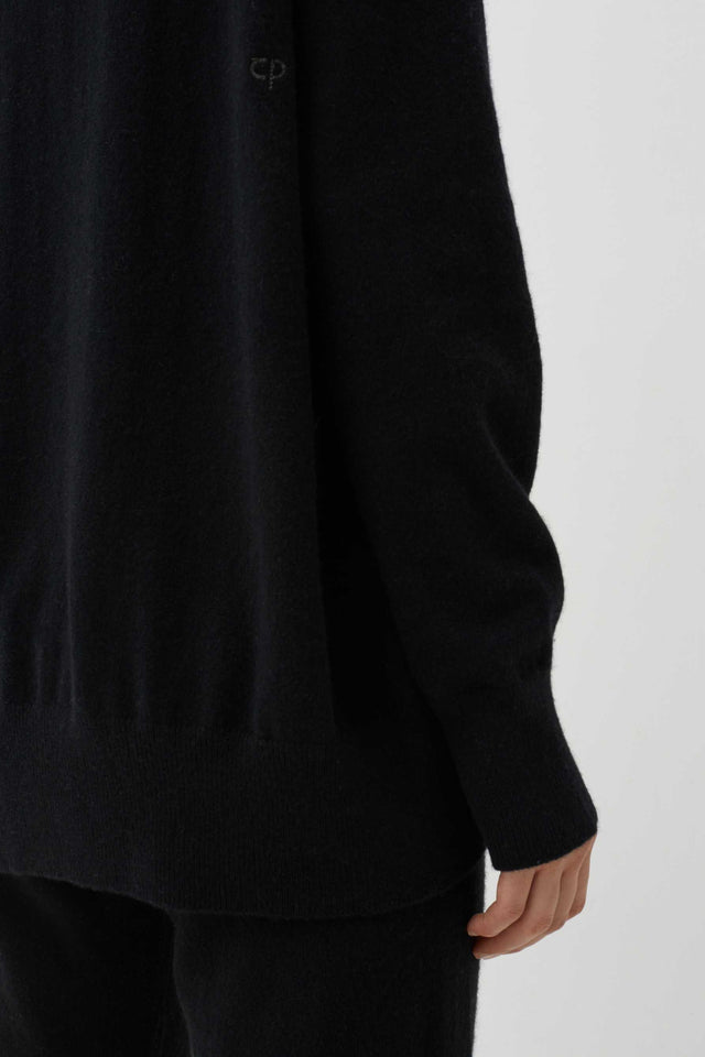 Black Cashmere Slouchy Sweater image 3