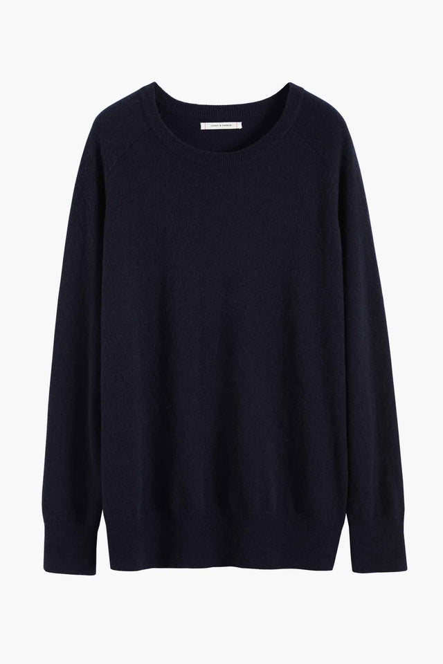 Navy Cashmere Slouchy Sweater image 2