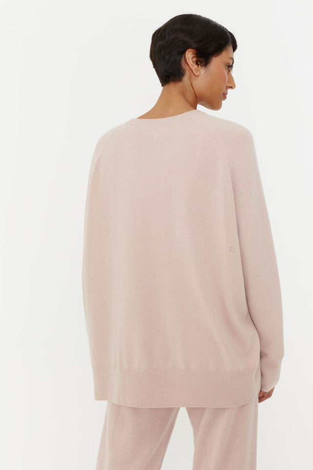 Powder-Pink Cashmere Slouchy Sweater image 3