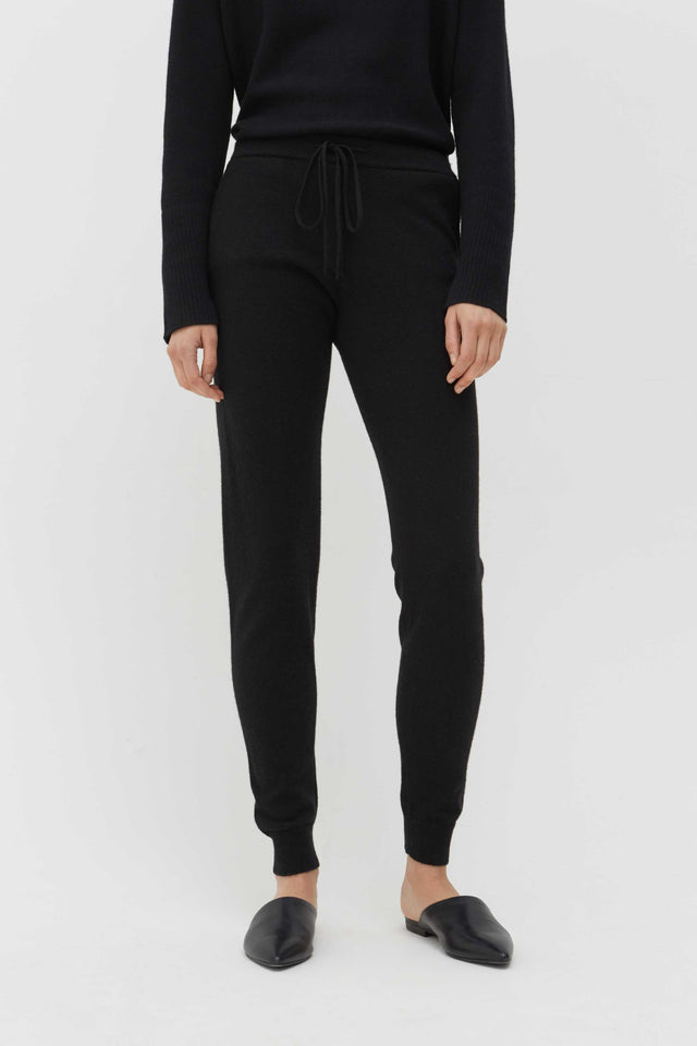 Black Cashmere Track Pants image 1