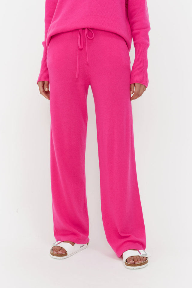 Fuchsia Cashmere Wide-Leg Pants image 4