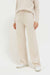 Bone Cashmere Wide-Leg Pants