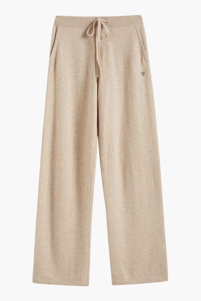 Oatmeal Cashmere Wide-Leg Pants image 2