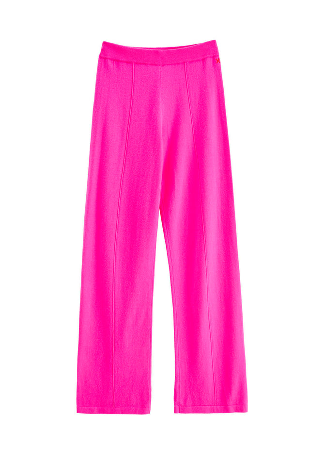 Fuchsia Wool-Cashmere Wide-Leg Track Pants image 2