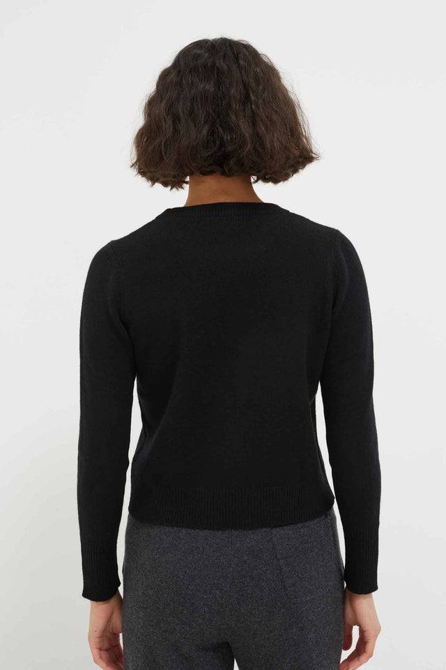 Black Cropped Cashmere Sweater image 3