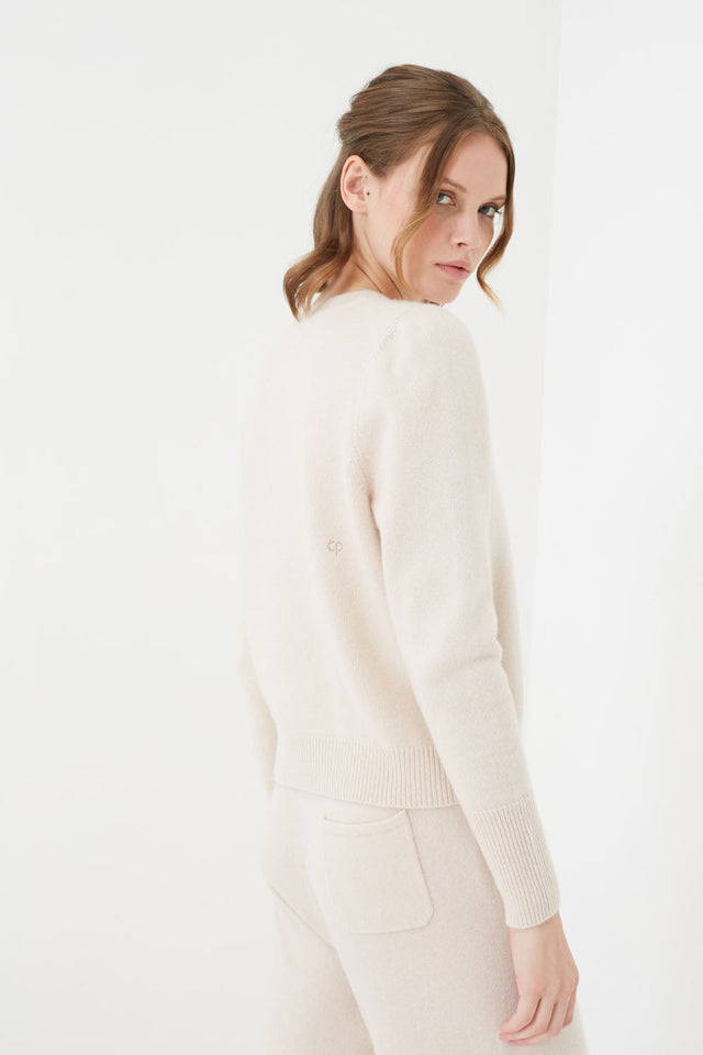 Bone Cashmere Cropped Sweater image 3