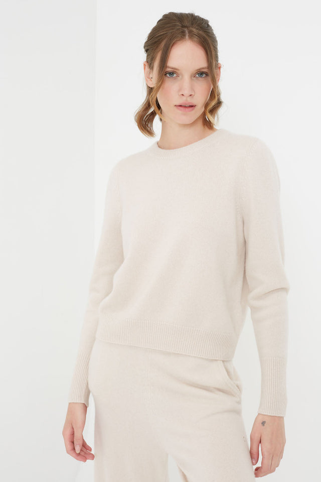 Bone Cashmere Cropped Sweater image 1