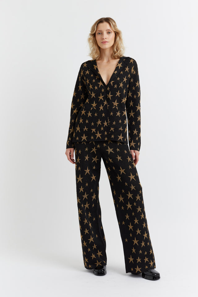 Black Lurex-Jacquard Star Jacket image 4