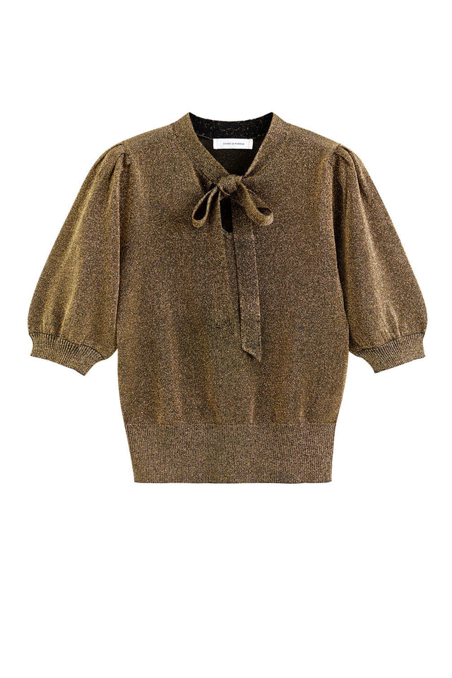 Gold Lurex Pussy-Bow Top image 2