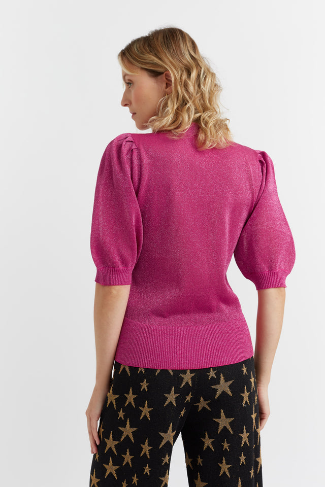 Pink Lurex Pussy-Bow Top image 3